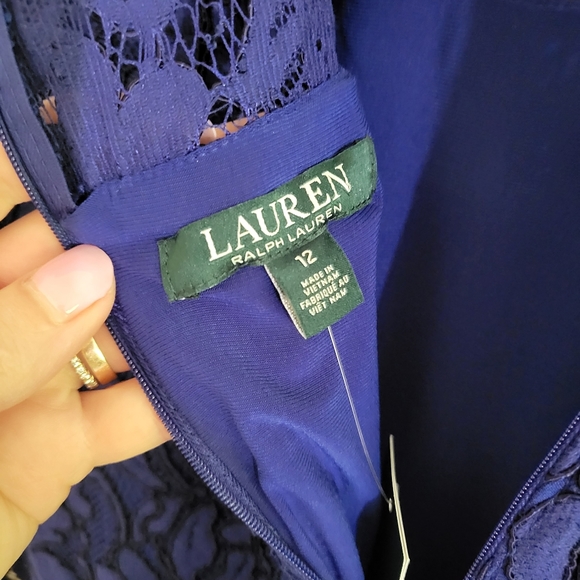 Ralph Lauren Lace Blue Dress 12 New - Picture 10 of 12